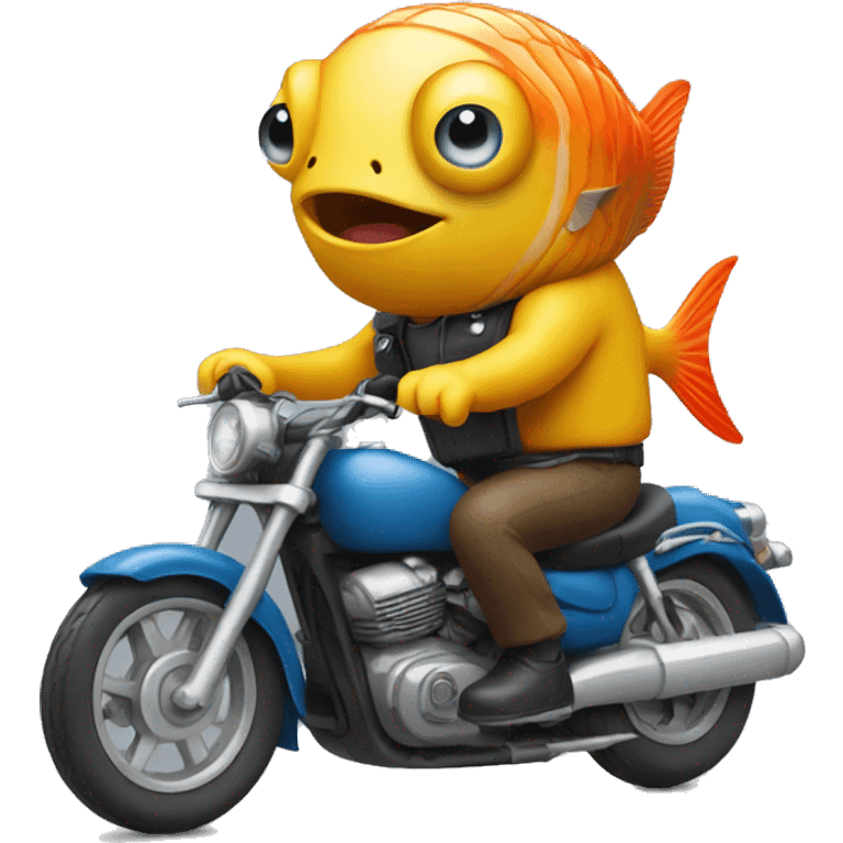 fish riding a motorbike emoji