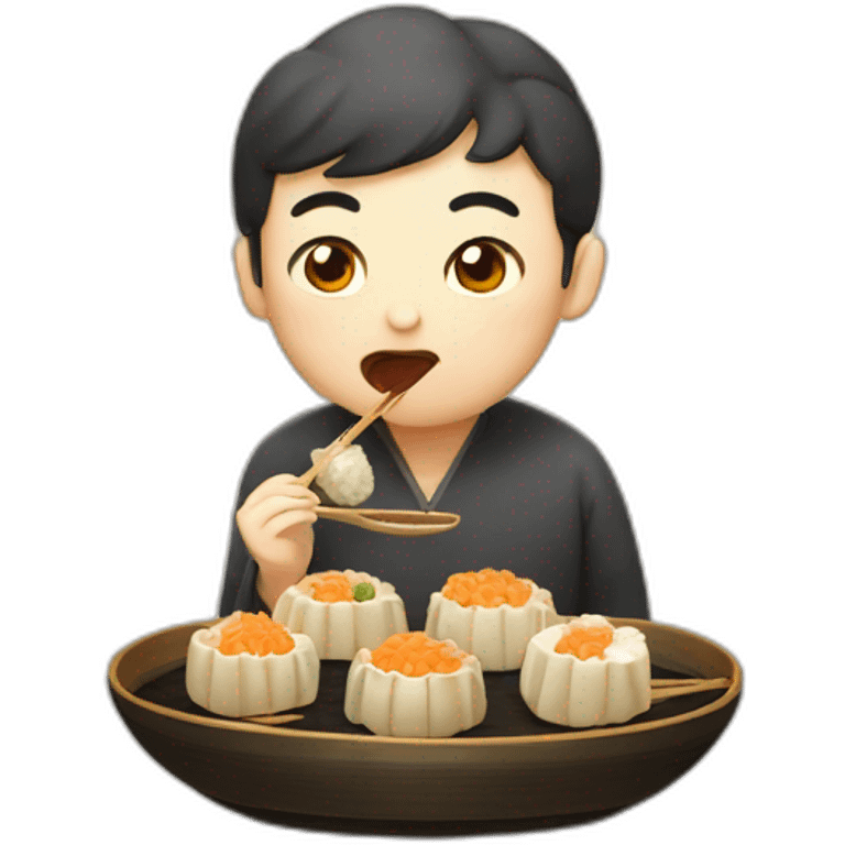 Human eating dim sum emoji