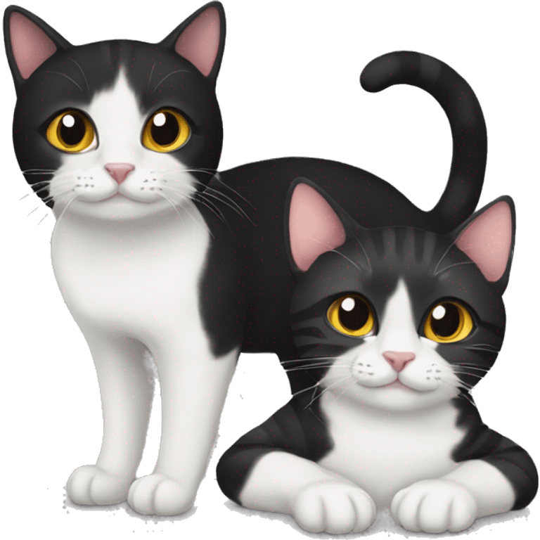 black cat and tabby cat emoji