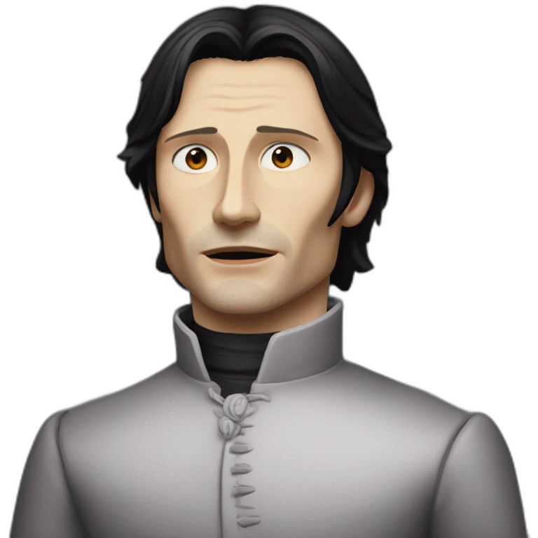 young mads mikkelsen as an angsty black haired vampire emoji