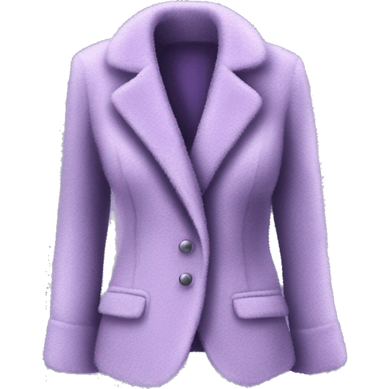 Realistic isolated open lavender fuzzy velvet feminine fashion  jacket. emoji