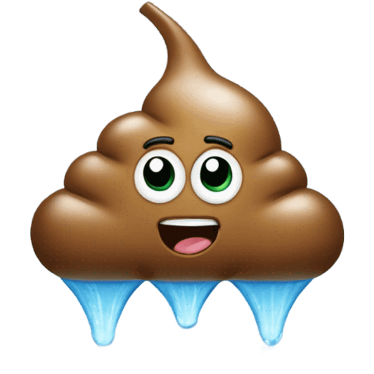 poop with sprinklers  emoji