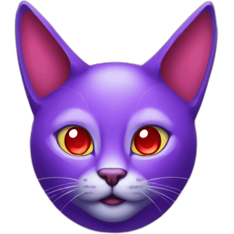 Purple cat with red crystal horns emoji