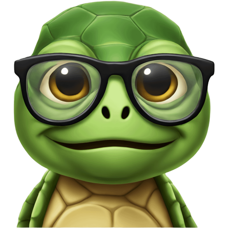 Turtle wearing glasses emoji