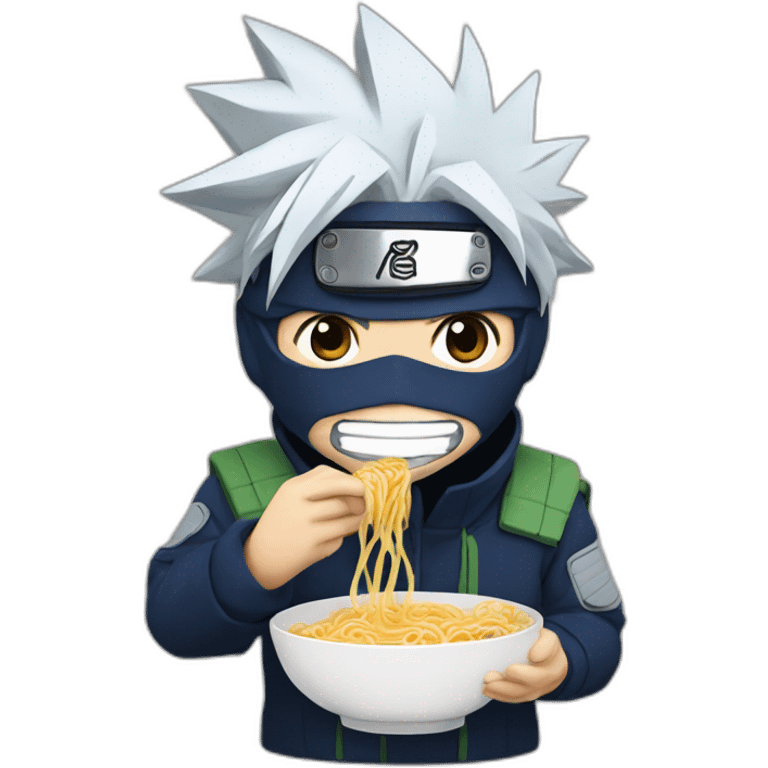 Kakashi eating Ramen emoji