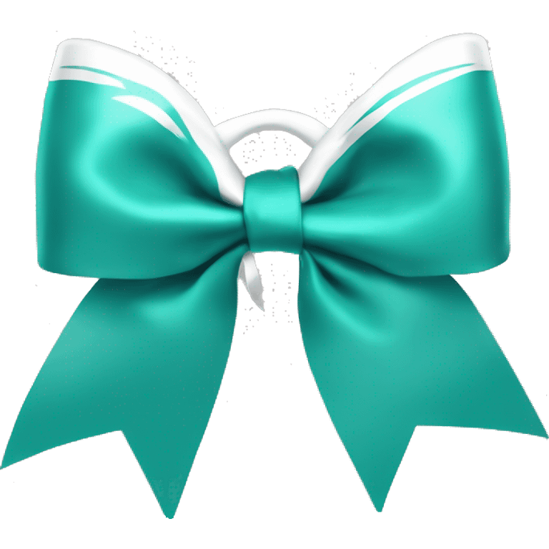 Cheer bow teal and white that says socal sirens emoji