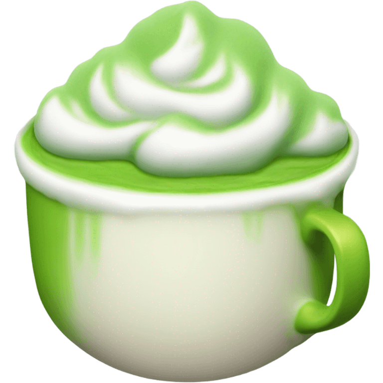 A cup of foamy matcha emoji