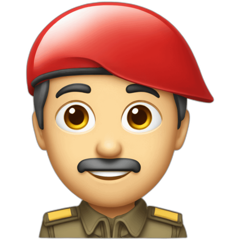 béret rouge parachutiste sur le cotes emoji