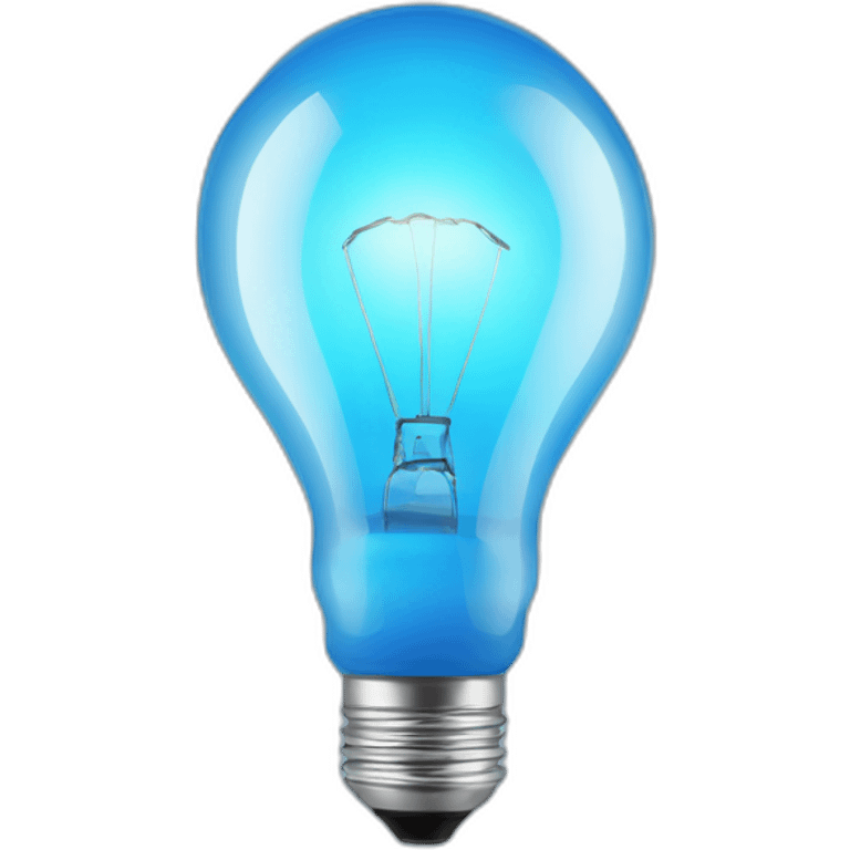 Upside down blue lightbulb emoji