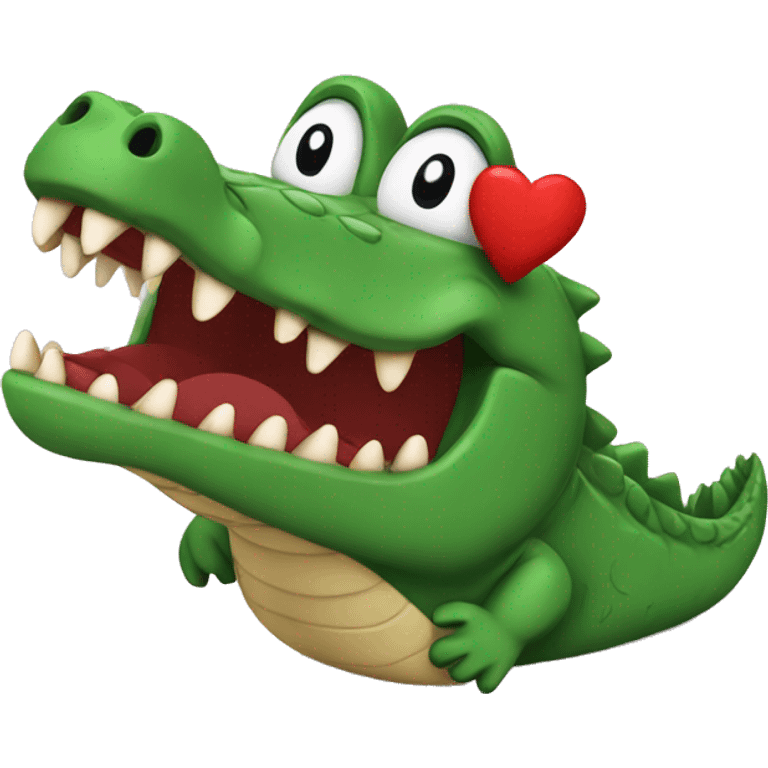 Croc and heart emoji