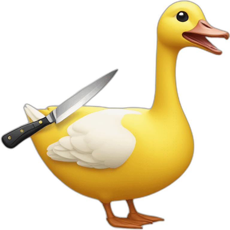 A big yellow goose with a knife emoji