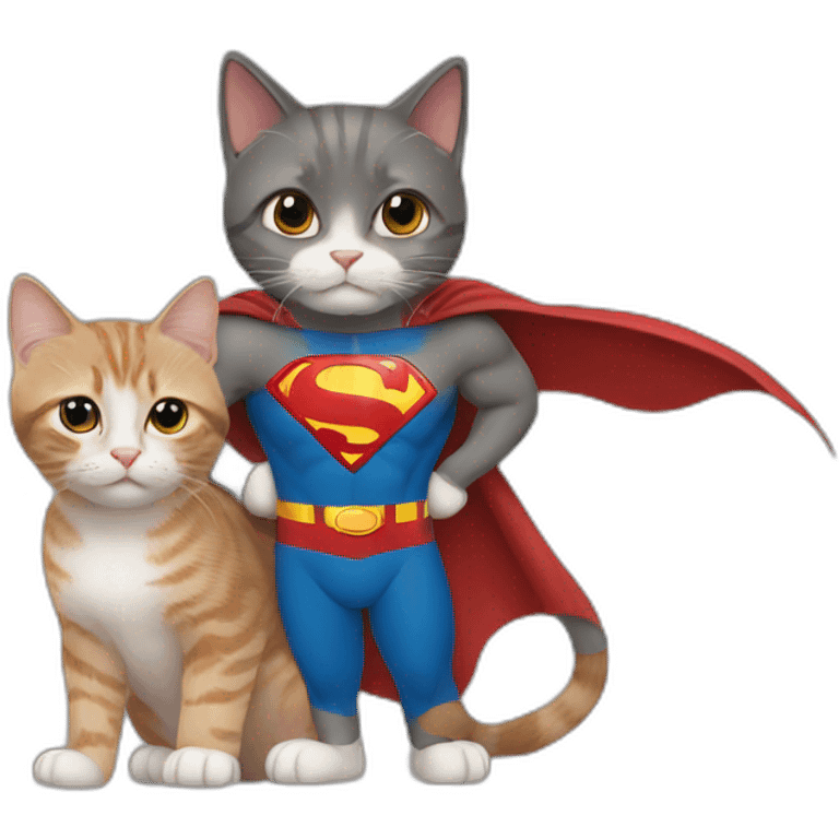 cat with superman emoji