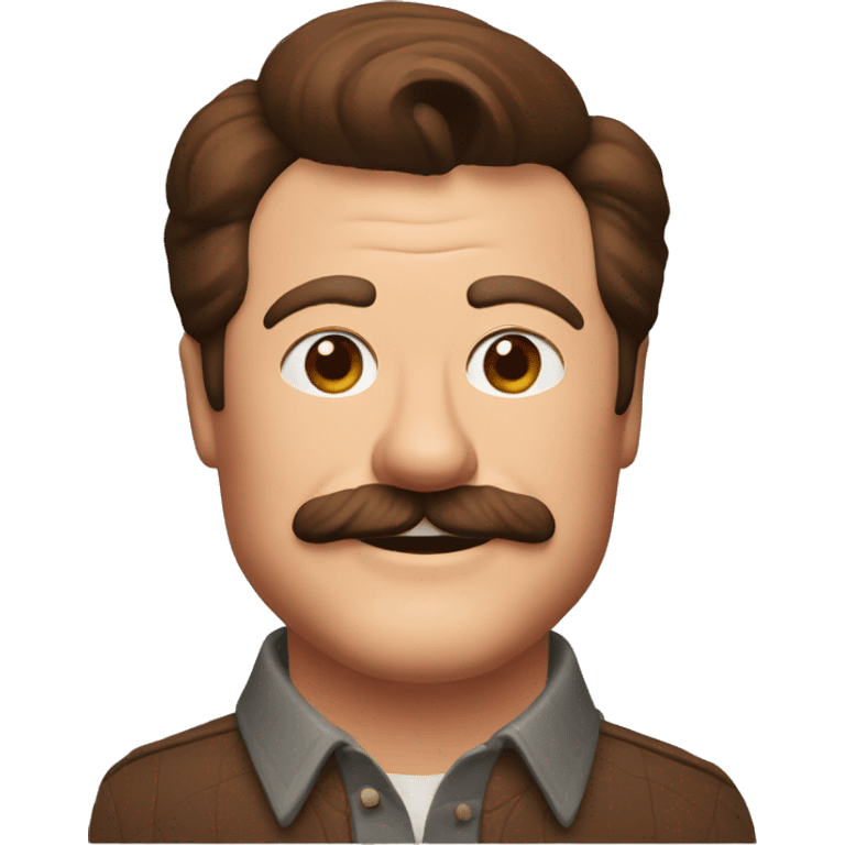 Ron Swanson smiling with a steak emoji