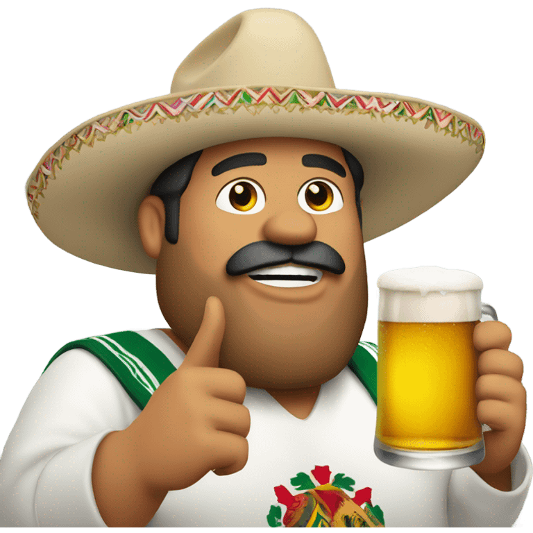 Fat Mexican guy drinking a beer emoji