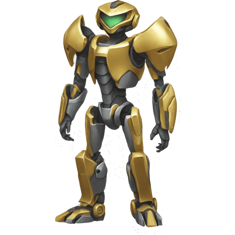 Metallic medabot-raptor full body emoji