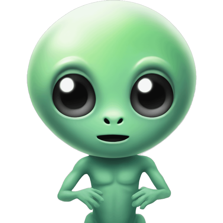 a cute alien says hello emoji