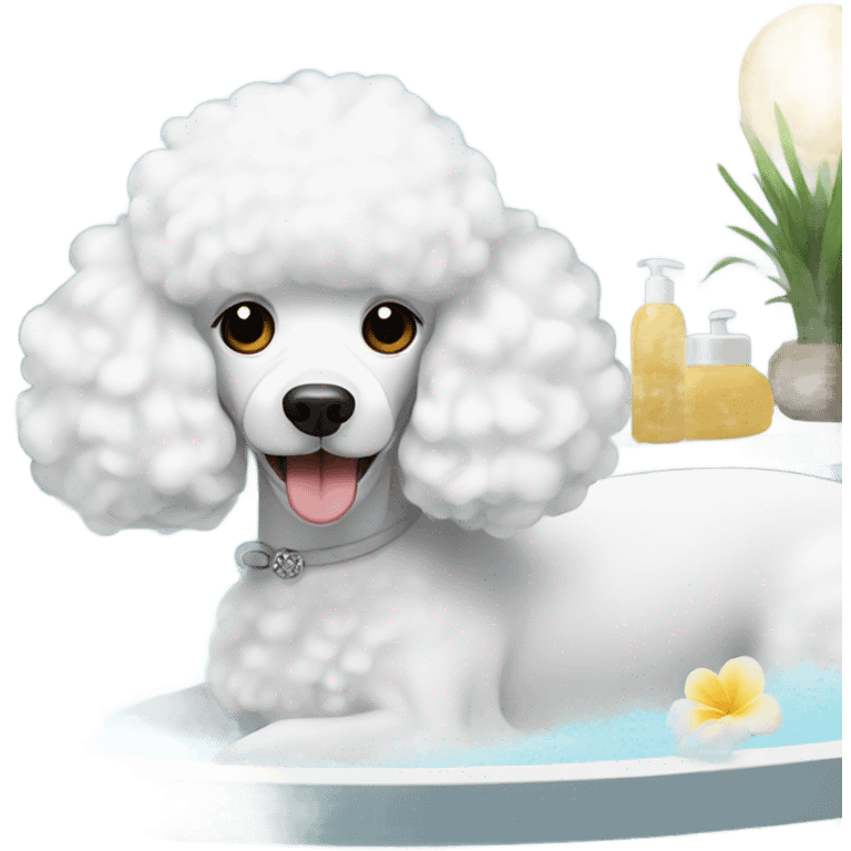 White poodle in spa emoji