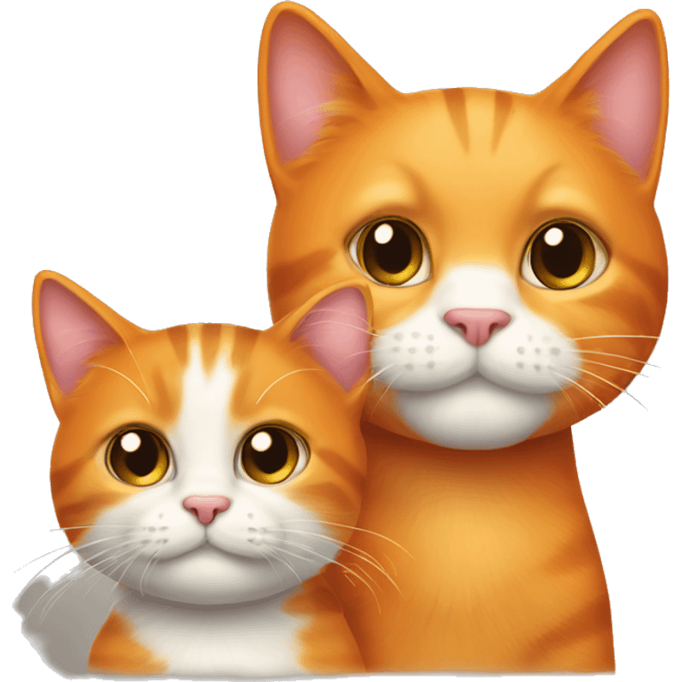 Big orange cat AND small tricolour kitty emoji