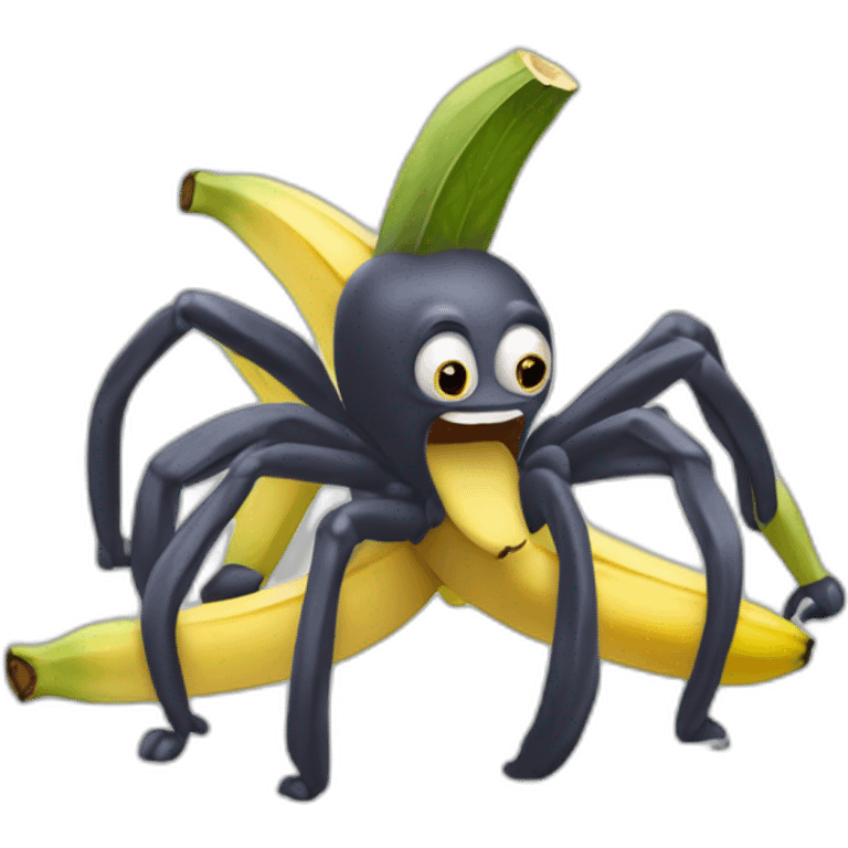 Araignée qui mange une banane emoji