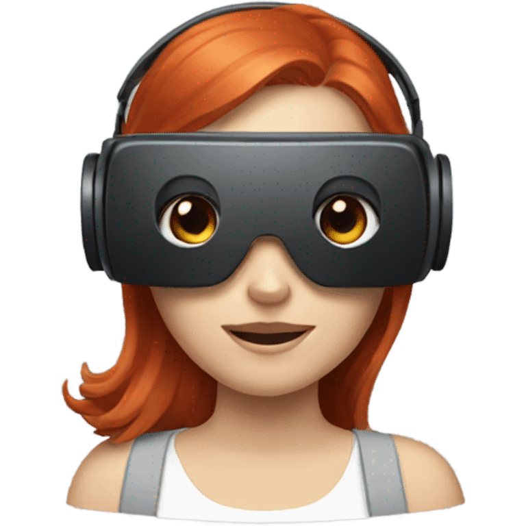 Redhead female wearing a VR headset  emoji