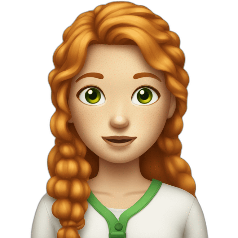 girl with ginger mallet green eyes freckles  emoji