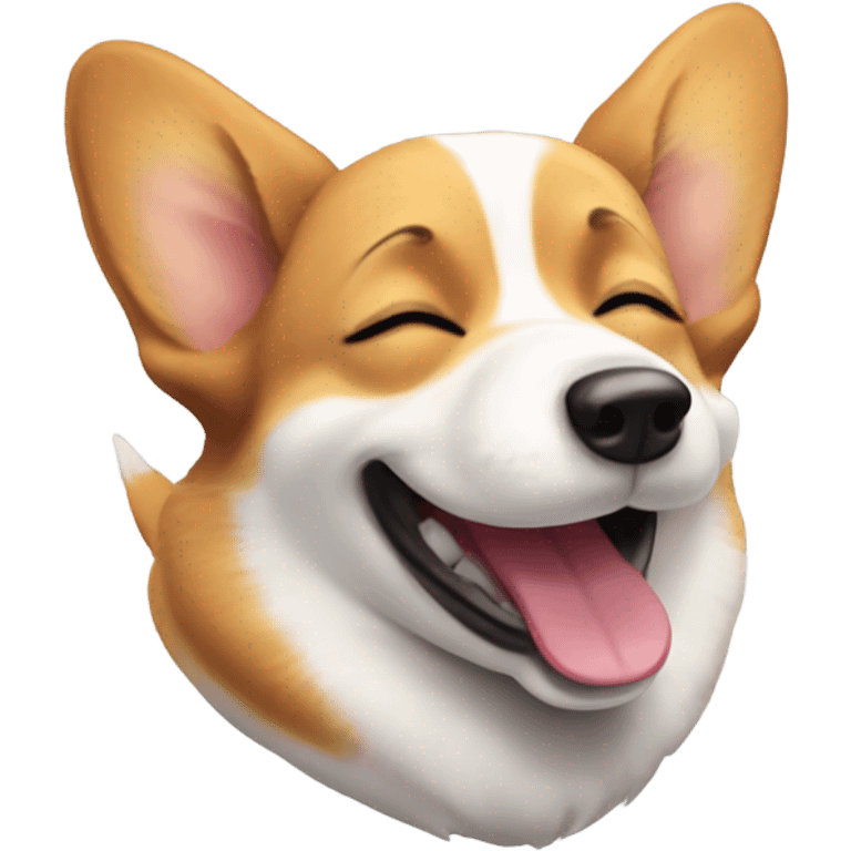 Corgi smiles and winks emoji