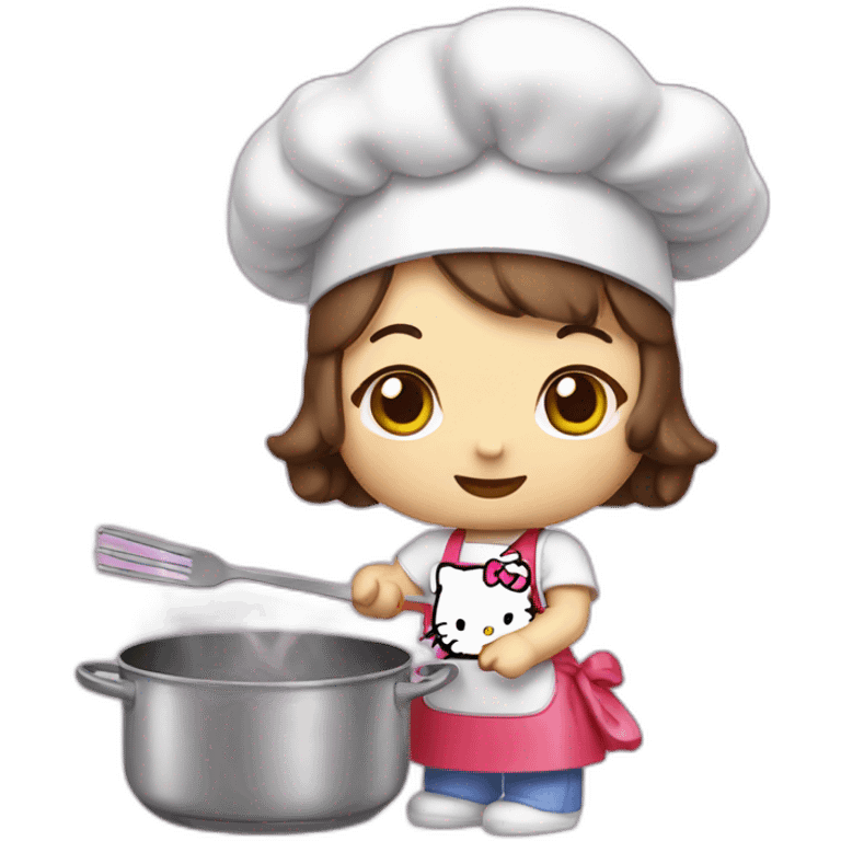 Hello kitty cooking emoji