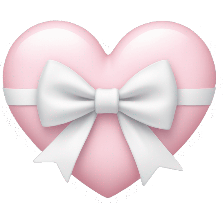 Pastel pink heart with white bow emoji