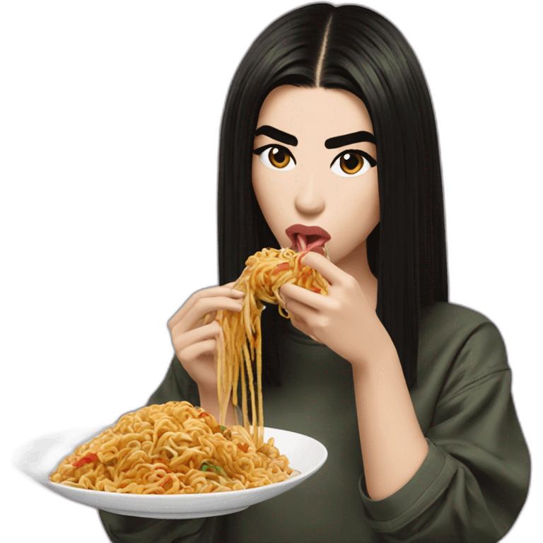 dua lipa eating yakisoba emoji