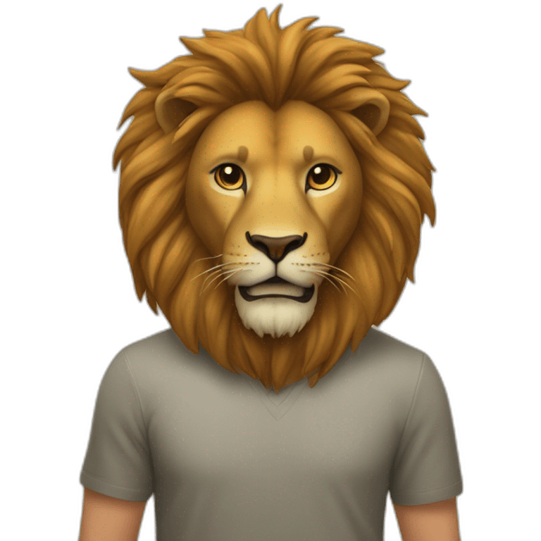 Lion sur le dos d'un humain emoji