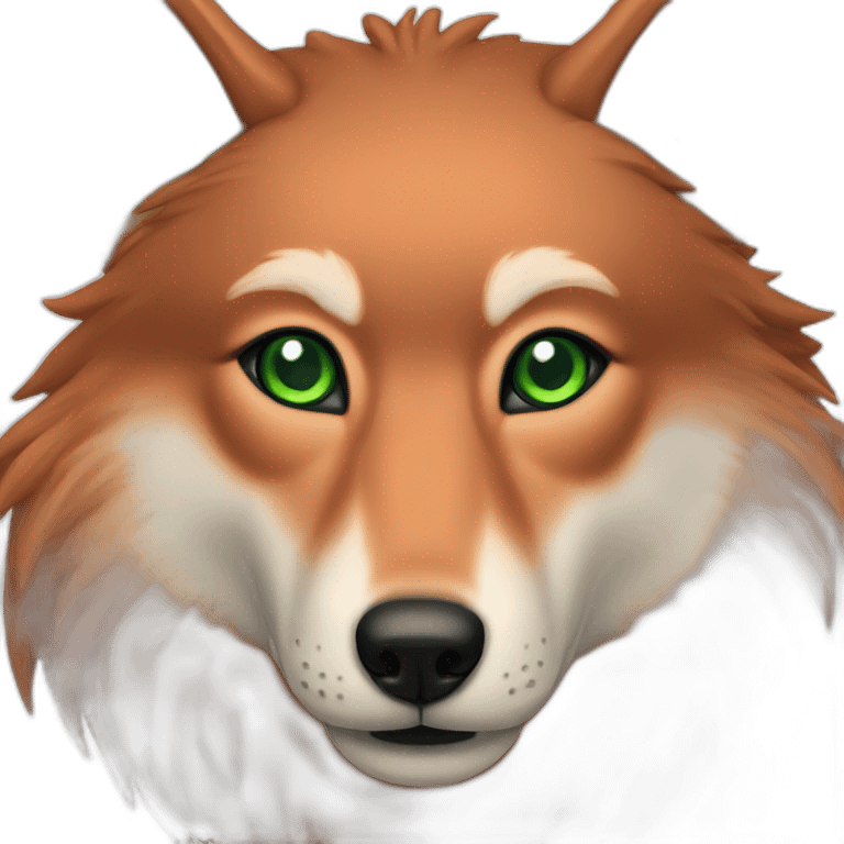 Copper Wolf with green eyes emoji