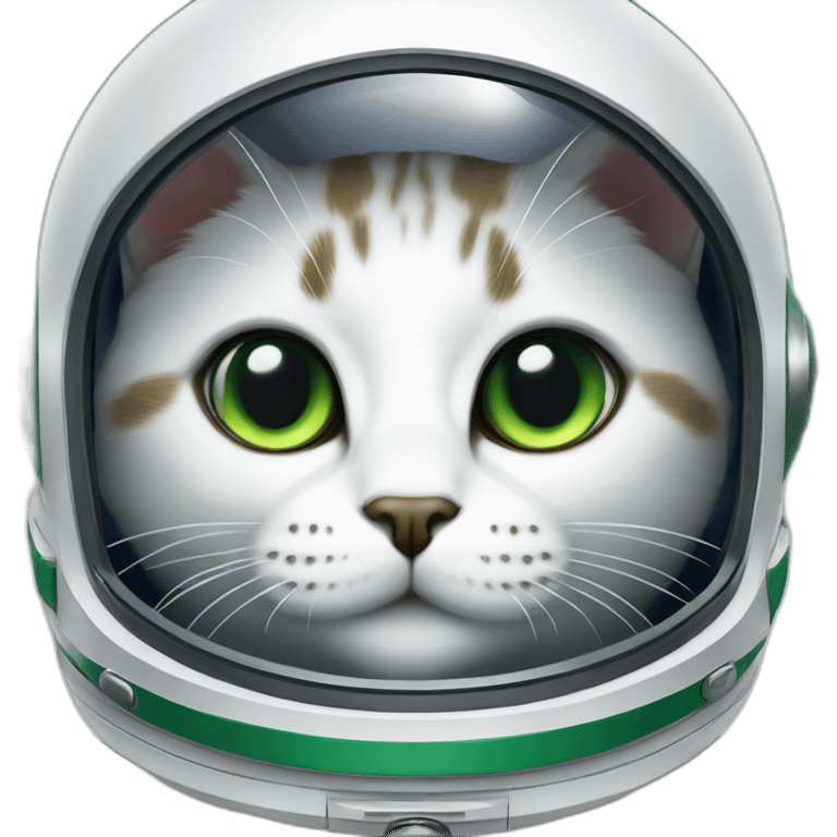 gato astronauta casi blanco con ojos verde emoji