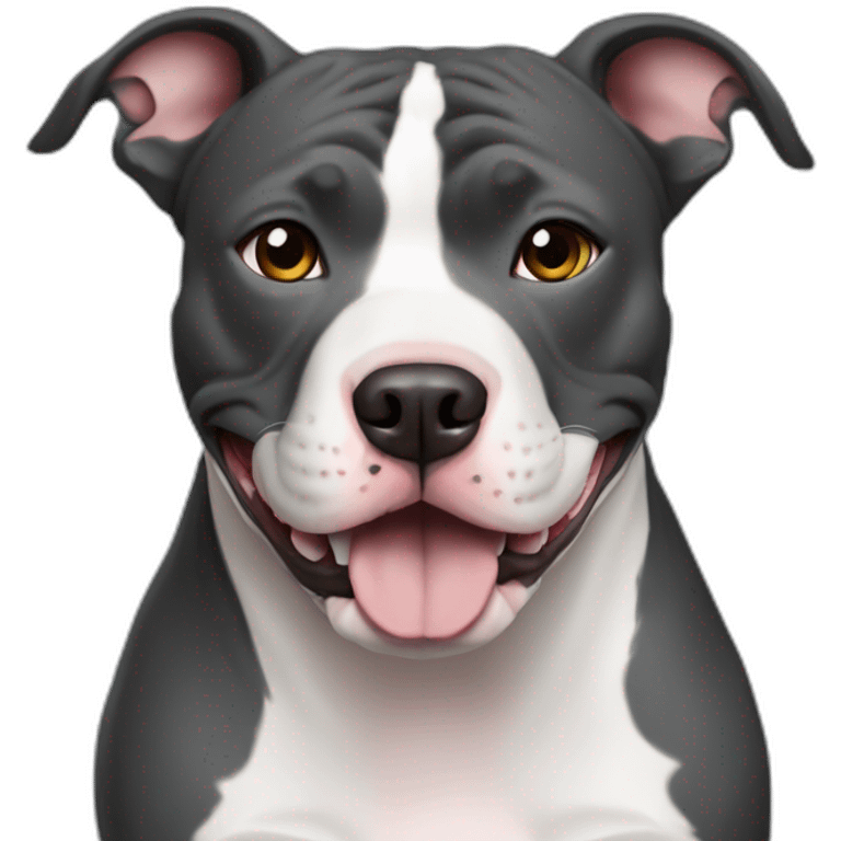 Pitbull-gris-oscuro-entero-feliz emoji