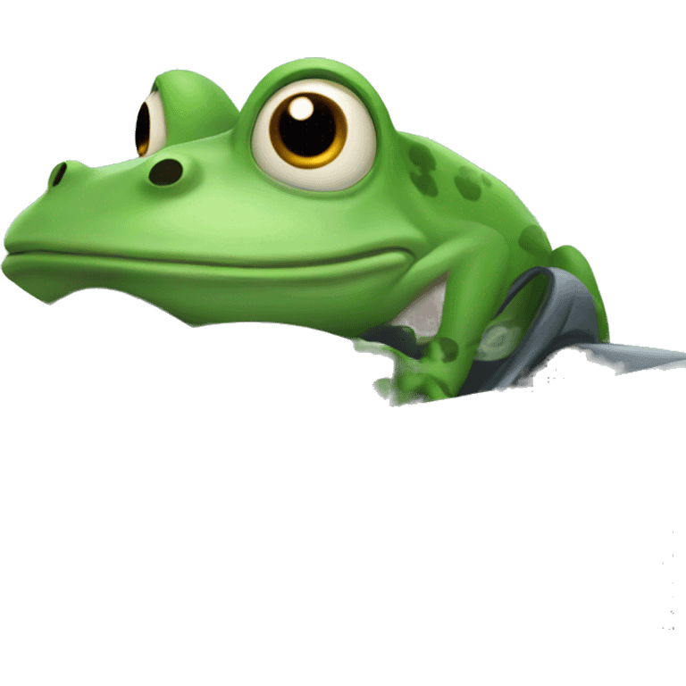 Frog driving a car emoji