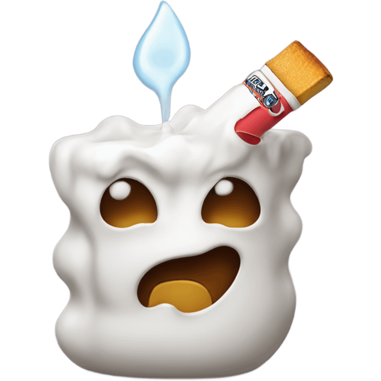 Emoji melting sugar with a lighter emoji