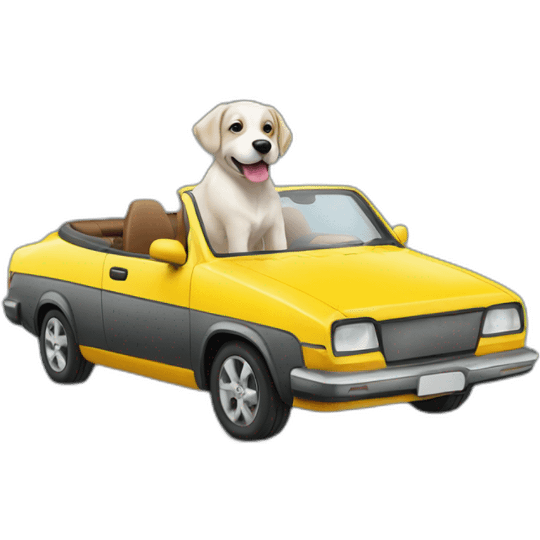 Chien sur voiture emoji