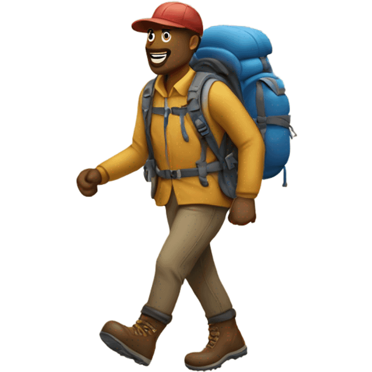 Man hiking  emoji