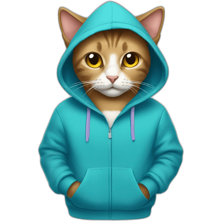 Cat wearing a hoodie emoji