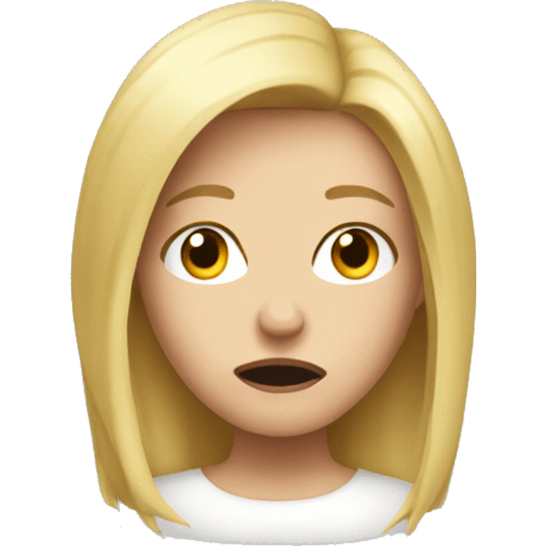 blonde girl really annoyed emoji