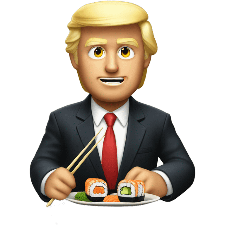 Trump eat sushi emoji