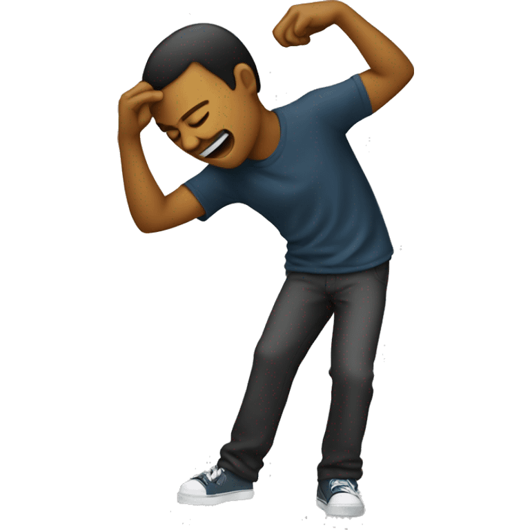 A person dabbing  emoji