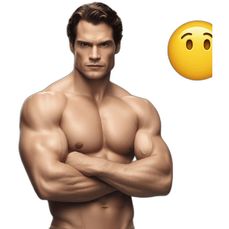 Henry Cavil whole body flexing Calvin klein campaign emoji