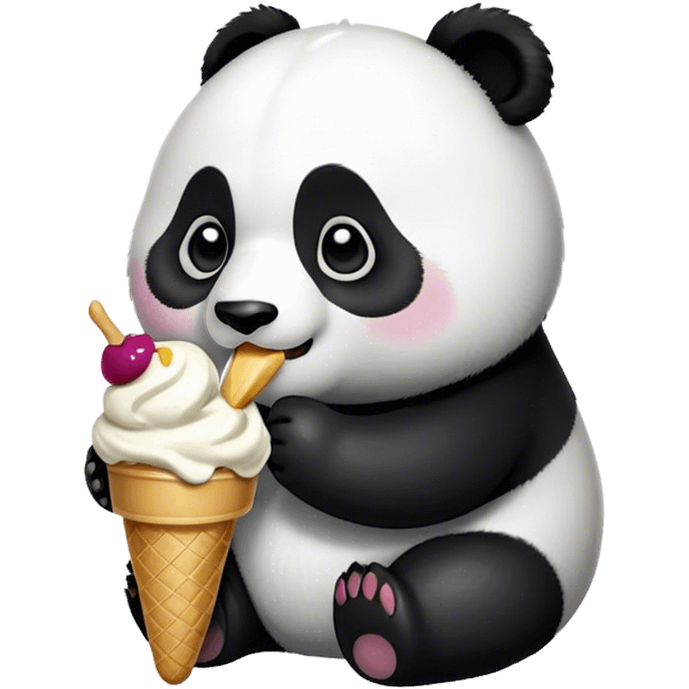 Panda eating ice cream emoji