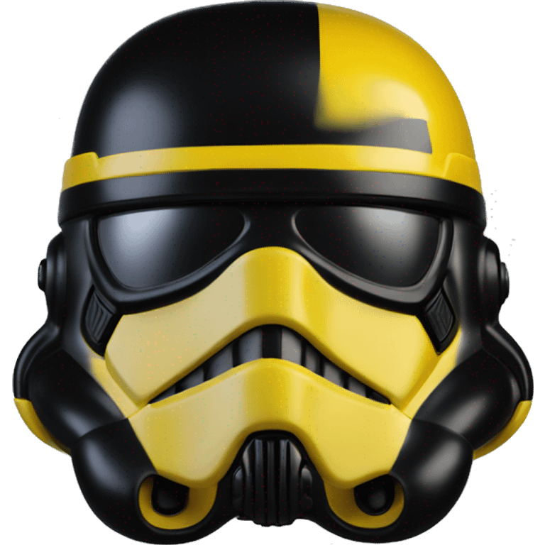 Black and yellow stormtrooper helmet  emoji