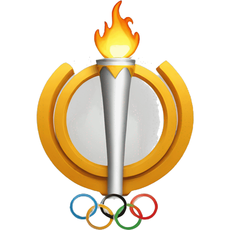 olympic torch within circle ring emoji