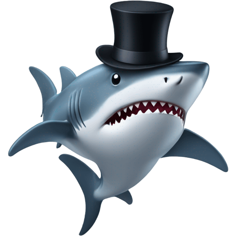 Shark with a top hat dancing  emoji