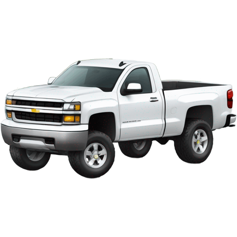 Single cab white Silverado suspension lowered emoji