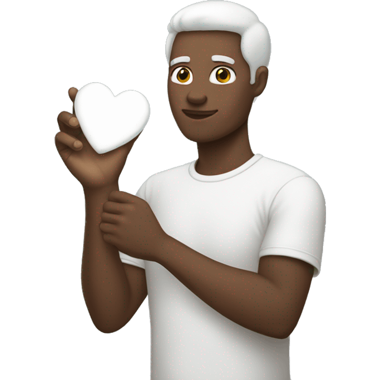 White heart in hand emoji