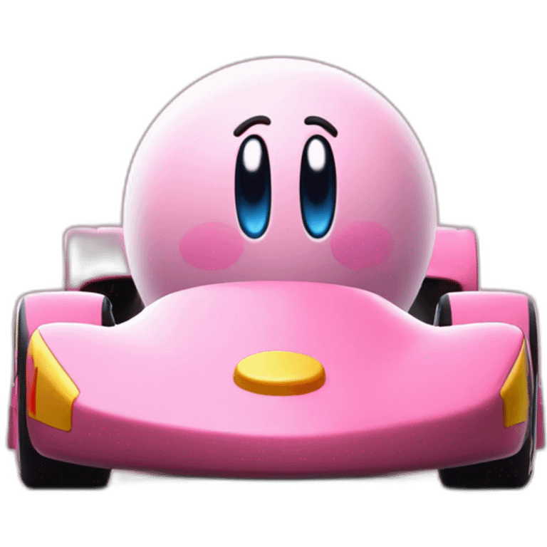 kirby on the f1 car emoji