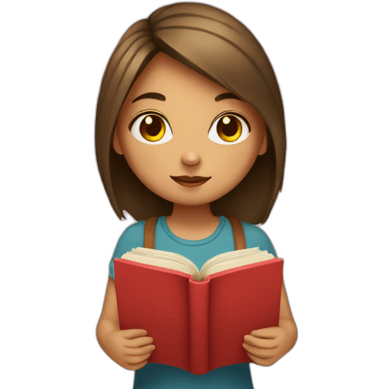 girl with heart in book emoji